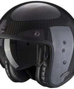 Custom Scorpion Motorrad Carbon Jet Helm BELFAST CARBON Gloss Black
