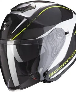 Fiberglas Doppelvisier Jet Helm Scorpion EXO-S1 SHADOW White Pearl Fluo Yellow