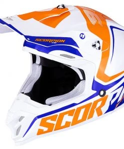 Helm Moto Cross Enduro Scorpion VX-16 ERNEE Weiß Orange Blau -Scorpion Geschaft helm moto cross enduro scorpion vx 16 ernee weiss orange blau 67463