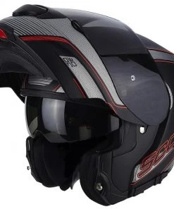 Helm Moto Modular Scorpion Exo-3000 Air Schlendern Matt Schwarz Rot Grau
