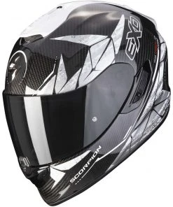 Integral Motorradhelm Scorpion EXO-1400 CARBON AIR ARANEA Schwarz Weiß