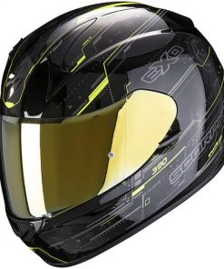 Integral Motorradhelm Scorpion EXO 390 BEAT Schwarz Gelb Fluo