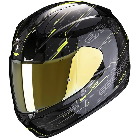 Integral Motorradhelm Scorpion EXO 390 BEAT Schwarz Gelb Fluo 1 Integral Motorradhelm Scorpion EXO 390 BEAT Schwarz Gelb Fluo