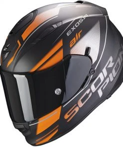 Integral Motorradhelm Scorpion EXO 510 Air FERRUM Schwarz Silber Orange Matt