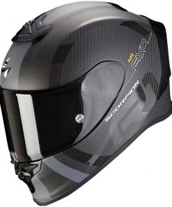 Integrierter Motorradhelm Aus Scorpion Carbon EXO-R1 CARBON AIR MG Matt Schwarz Silber