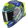 Scorpion Integrierter Motorradhelm Aus Skorpionfaser EXO-R1 LUFTVICTORY Blau Gelb Fluo