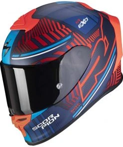 Scorpion Integrierter Motorradhelm Aus Skorpionfaser EXO-R1 LUFTVICTORY Matt Blue Red