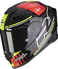 Scorpion Integrierter Motorradhelm Aus Skorpionfaser EXO-R1 LUFTVICTORY Schwarz Silber Rot