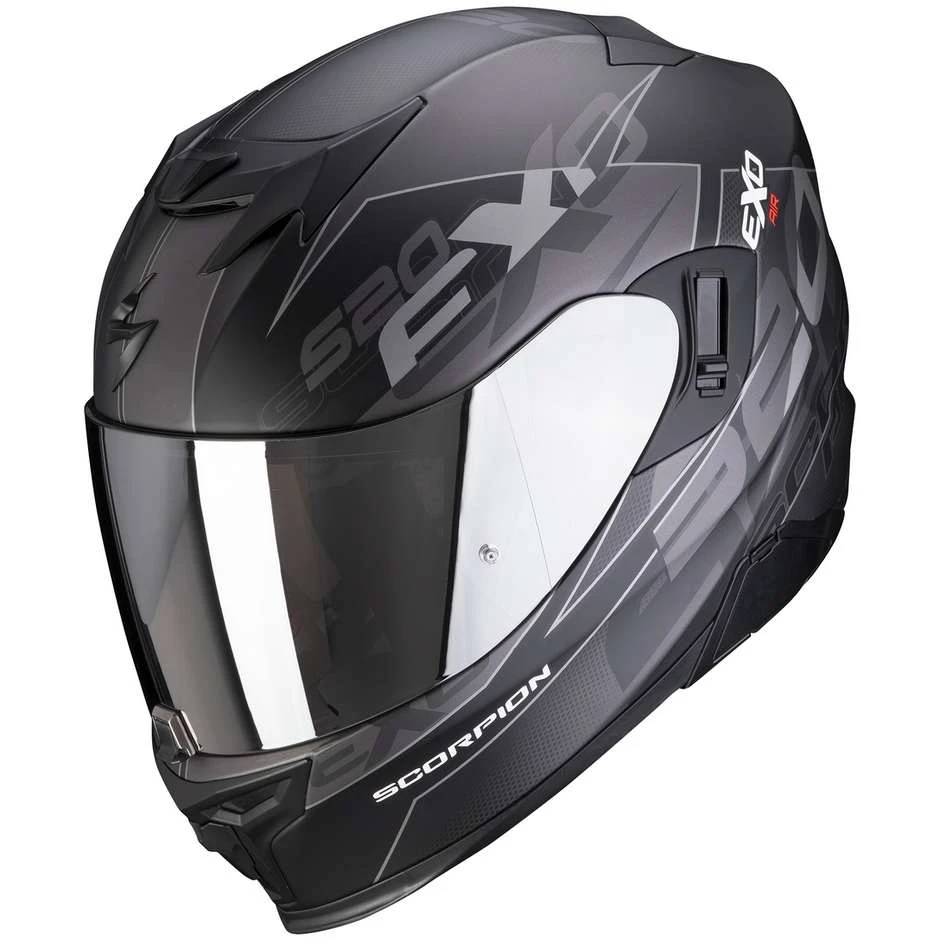 Integrierter Motorradhelm Scorpion EXO-520 AIR COVER Matt Schwarz Silber 1 Integrierter Motorradhelm Scorpion EXO-520 AIR COVER Matt Schwarz Silber