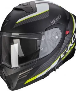 Modularer Motorradhelm P / J Scorpion EXO-930 NAVIG Matt Schwarz Fluo Gelb