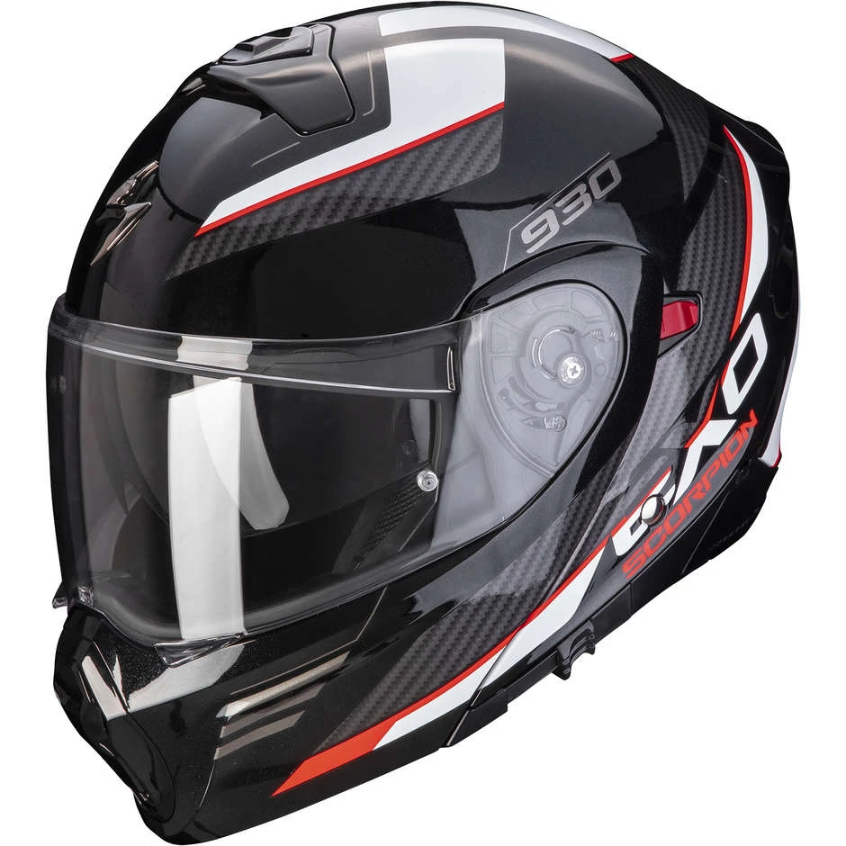 Modularer Motorradhelm P / J Scorpion EXO-930 NAVIG Schwarz Metall Rot 1 Modularer Motorradhelm P / J Scorpion EXO-930 NAVIG Schwarz Metall Rot