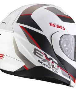 Modularer Motorradhelm P / J Scorpion EXO-930 NAVIG Weiß Schwarz Rot -Scorpion Geschaft modularer motorradhelm p j scorpion exo 930 navig weiss schwarz rot 138907