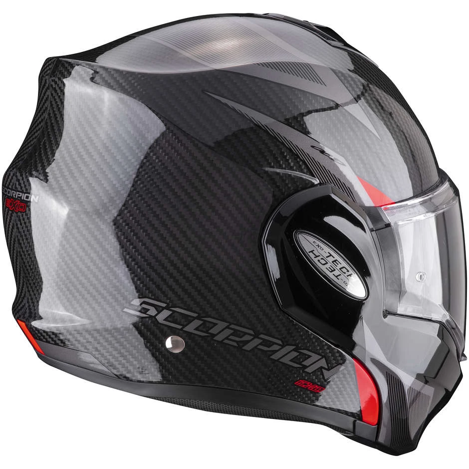 Modularer Motorradhelm Scorpion EXO-TECH CARBON TOP Schwarz Rot 3 Modularer Motorradhelm Scorpion EXO-TECH CARBON TOP Schwarz Rot – Bild 3