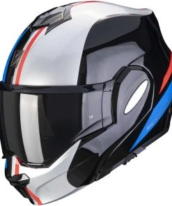 Modularer Motorradhelm Scorpion EXO-TECH FORZA Schwarz Silber Rot