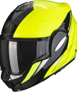 Modularer Motorradhelm Scorpion EXO-TECH PRIMUS Gelb Fluo Schwarz