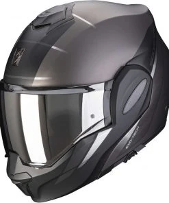 Modularer Motorradhelm Scorpion EXO-TECH PRIMUS Matt Silber Schwarz