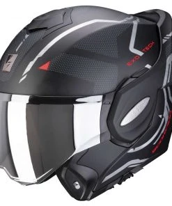 Modularer Motorradhelm Scorpion EXO-TECH SQUARE Matt Schwarz Rot