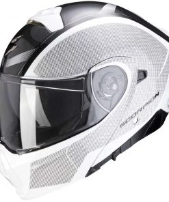 Modularer Motorradhelm Zugelassen P / J Scorpion EXO-930 CIELO Weiß Schwarz