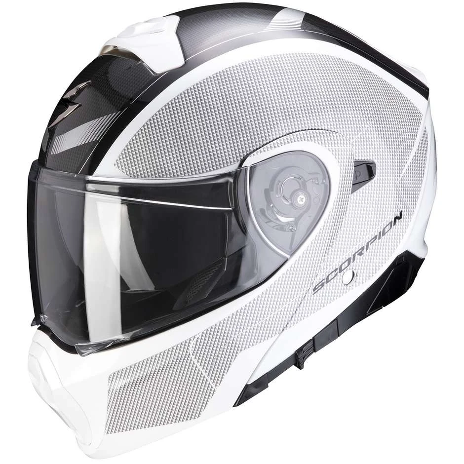 Modularer Motorradhelm Zugelassen P / J Scorpion EXO-930 CIELO Weiß Schwarz 1 Modularer Motorradhelm Zugelassen P / J Scorpion EXO-930 CIELO Weiß Schwarz