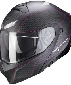 Modularer Motorradhelm Zugelassener P / J Scorpion EXO-930 SKY Matt Schwarz Pink