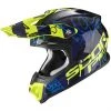 Moto Cross Enduro Helm Scorpion VX-16 Air ORATIO Schwarz Blau Gelb Fluo