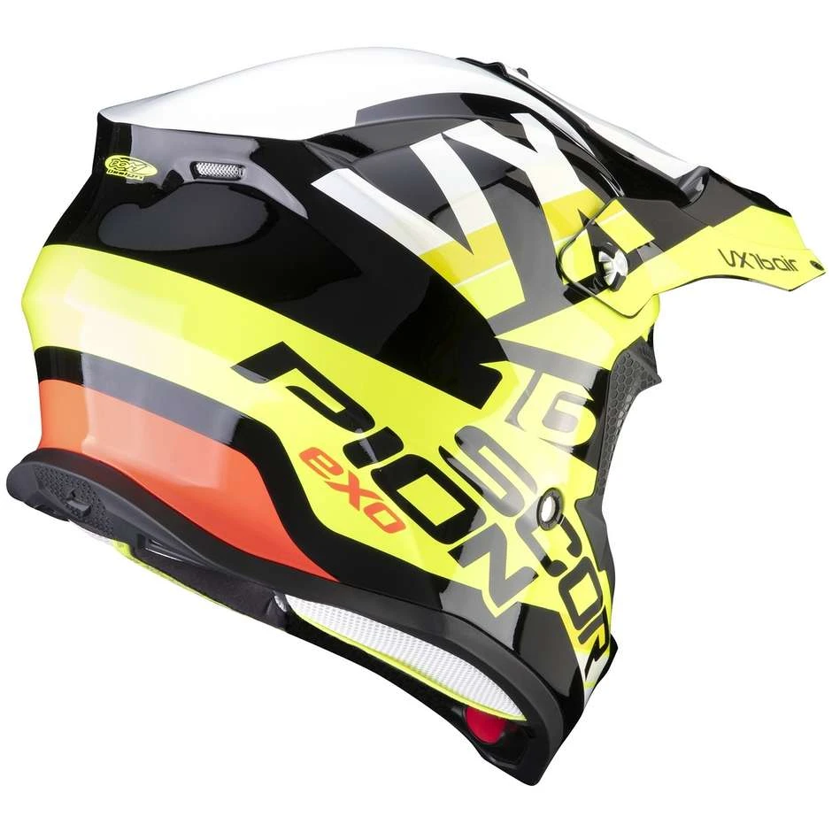 Scorpion Moto Cross Enduro Helm Skorpion VX-16 AIR X-TURN Schwarz Gelb Fluo Weiß 3 Scorpion Moto Cross Enduro Helm Skorpion VX-16 AIR X-TURN Schwarz Gelb Fluo Weiß – Bild 3