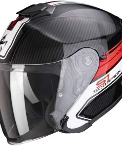 Scorpion Moto Jet Helm Aus Skorpionfaser EXO-S1 CROSS-VILLE Schwarz Rot