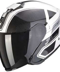 Scorpion Moto Jet Helm Aus Skorpionfaser EXO-S1 CROSS-VILLE Weiß Schwarz Silber