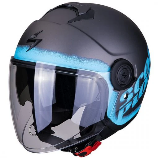 Motorradhelm Jet Doppel Visier Scorpion EXO-CITY BLURR Silber Matt Blau -Scorpion Geschaft motorradhelm jet doppel visier scorpion exo city blurr silber matt blau 67410