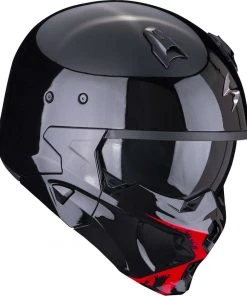 Motorradhelm Jet Scorpion COVERT-X TANKER Schwarz Rot -Scorpion Geschaft motorradhelm jet scorpion covert x tanker schwarz rot 138893