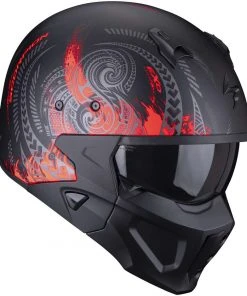 Motorradhelm Jet Scorpion COVERT-X TATTOO Matt Schwarz Rot -Scorpion Geschaft motorradhelm jet scorpion covert x tattoo matt schwarz rot 138901