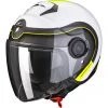 Motorradhelm Jet Scorpion EXO-CITY ROLL White Pearl Yellow Fluo