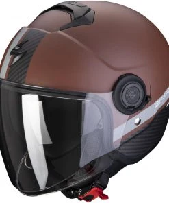 Motorradhelm Jet Scorpion EXO-CITY Strada Marron Opaco Schwarz