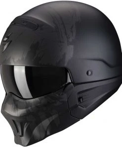 Motorradhelm Jet Scorpion EXO-COMBAT EVO Marauder Matt Schwarz Dunkelsilber