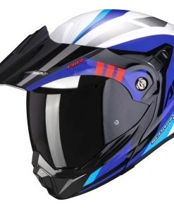 Scorpion ADX-1 FAR Adventure Motorradhelm Weiß Blau Rot
