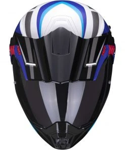 Scorpion ADX-1 FAR Adventure Motorradhelm Weiß Blau Rot -Scorpion Geschaft scorpion adx 1 far adventure motorradhelm weiss blau rot 116070