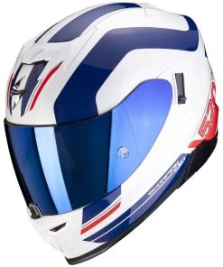 Scorpion EXO-520 AIR LEMANS Integrierter Motorradhelm Weiß Blau Rot