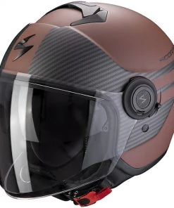Scorpion Exo-City MODA Doppelvisier Jet Helm Matt Schwarz Braun