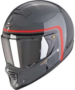 Scorpion EXO-HX1 NOSTALGIA Integral Motorradhelm Grau Zement Schwarz Rot