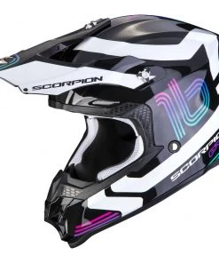 Scorpion VX-16 AIR TUB Motorradhelm Schwarz Metall Weiß