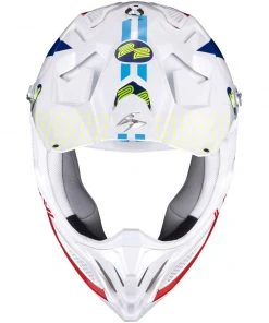Scorpion VX-22 AIR ARES Motorradhelm Weiß Blau Rot -Scorpion Geschaft scorpion vx 22 air ares motorradhelm weiss blau rot 138951