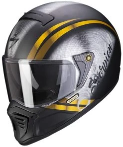 Scorpion Street Fight Motorradhelm Aus Skorpionfaser EXO-HX1 OHNO Matt Schwarz Gold