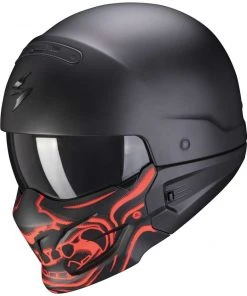 Street Fight Scorpion Motorradhelm EXO-COMBAT EVO SAMURAI Matt Schwarz Rot